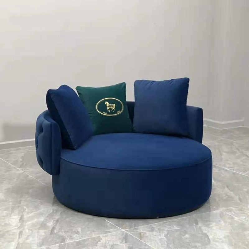 意大利輕奢高端客廳單人沙發椅設計師現代簡約拉扣真皮休閒沙發椅