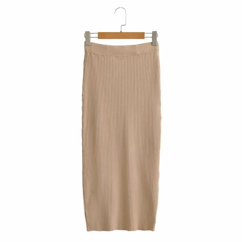 solid color slimming mid-length skirt  NSAM42055