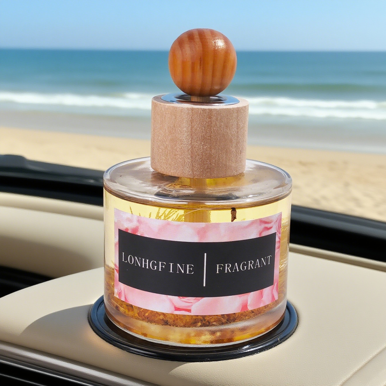 无火香薰木珠扩香车载香水 香薰家用香氛卧室摆件精油持久清香