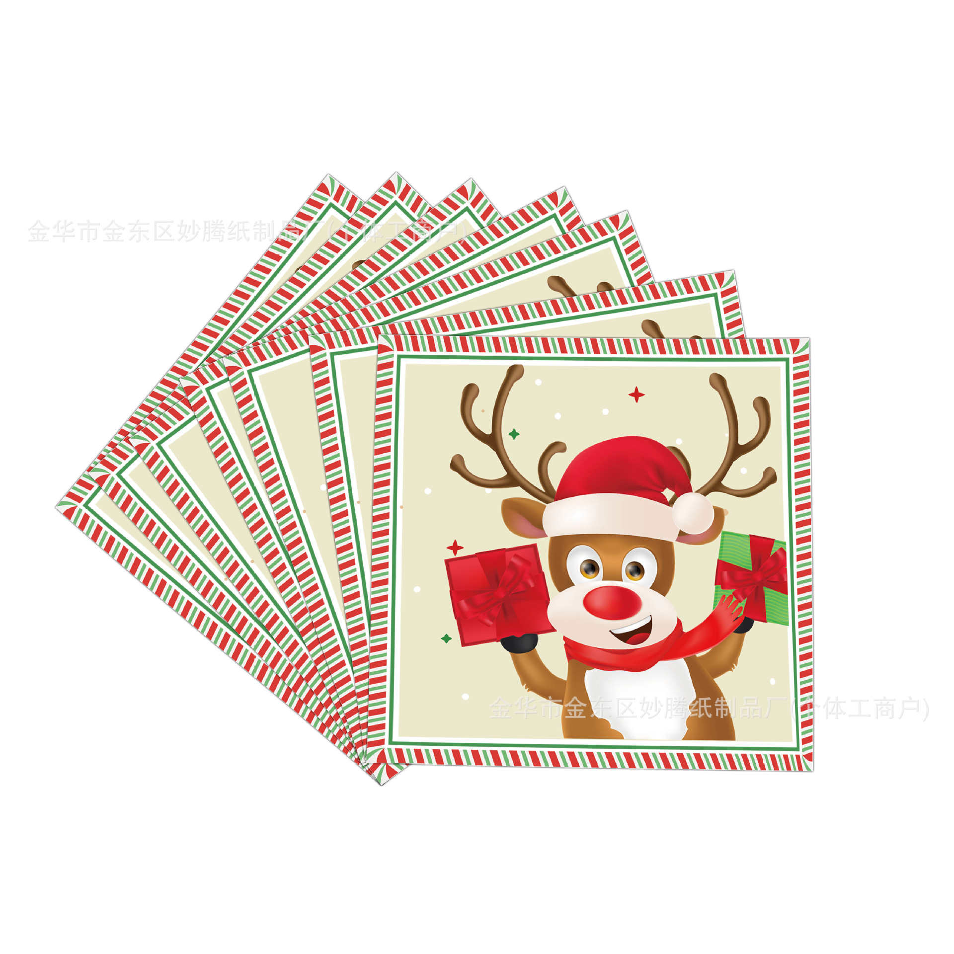 Nuevo alce de Navidad árbol de Navidad cubiertos desechables set decoración de fiesta set de platos de papel desechables