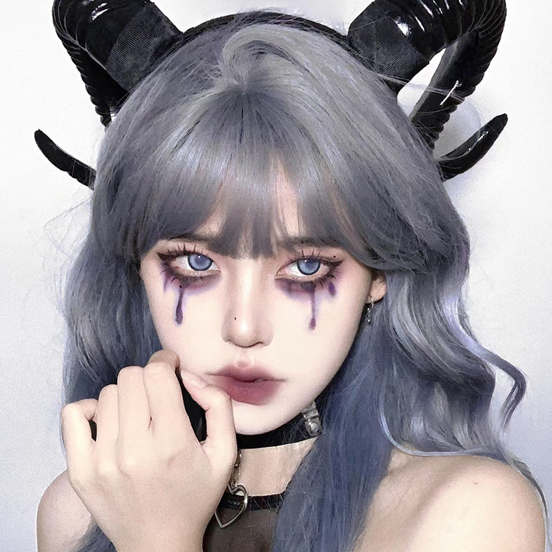 Halloween cosplay props cuernos diablo disfraz batear orejas del diablo peinado bandejas de pelo