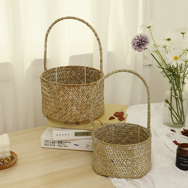 Плетёная корзинка из straw декоративная переносная корзина, система хранения, скандинавский стиль