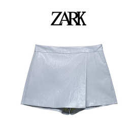 ZARK 欧美新款时尚气质仿皮双襟裙裤 跨境外贸女装批发4387139