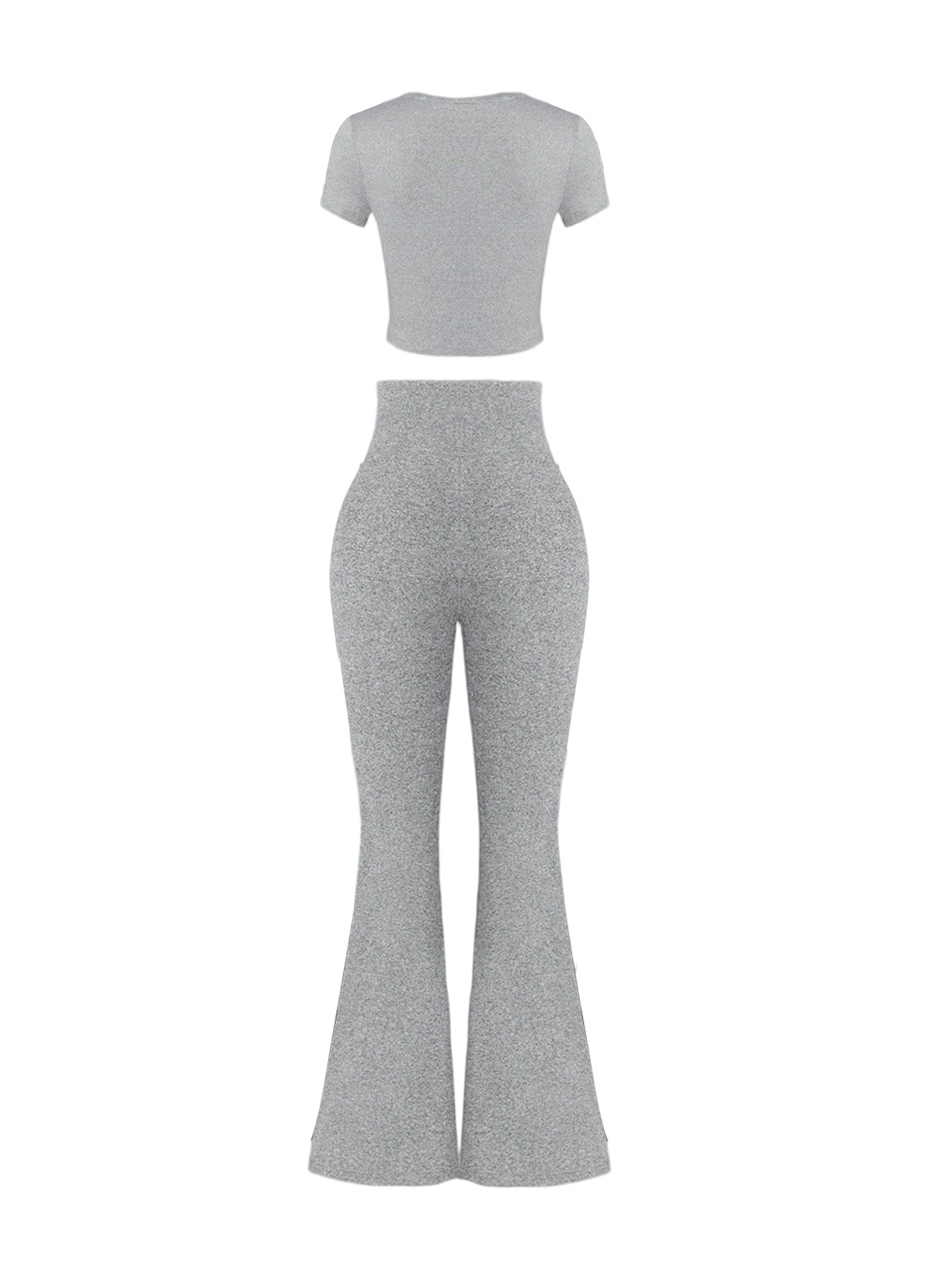 Women's Clothing High-Waisted Flared Pants Women's Spring/Summer Casual Sportswear Cropped Short-Sleeved Multi-Occasion Style_ecoleips.com