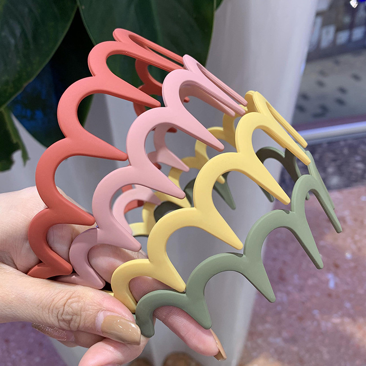 韓版磨砂發箍糖果色帶齒頭箍M齒簡約女生頭扣洗臉放碎發頭飾髮飾