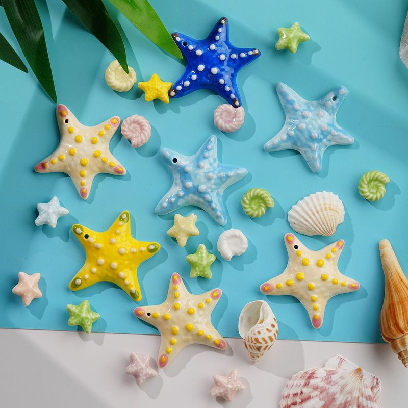 Jingdezhen Cross-Border Fresh Style Fashion Bohemian Handmade Ceramic Starfish Accessories Handmade DIY Jewelry Materials