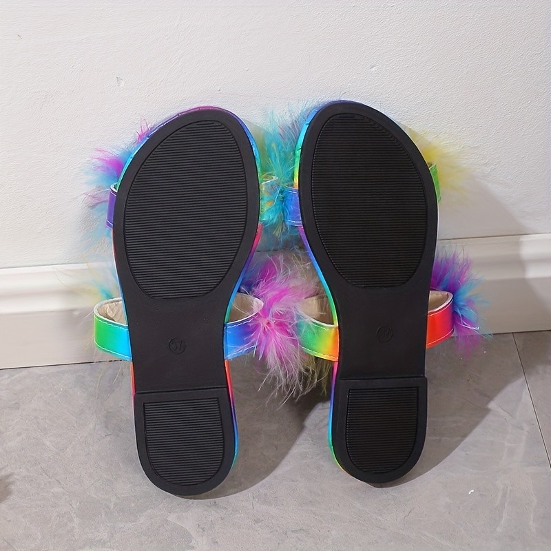 Women's Casual Colorful Round Toe Flat Slippers display picture 7