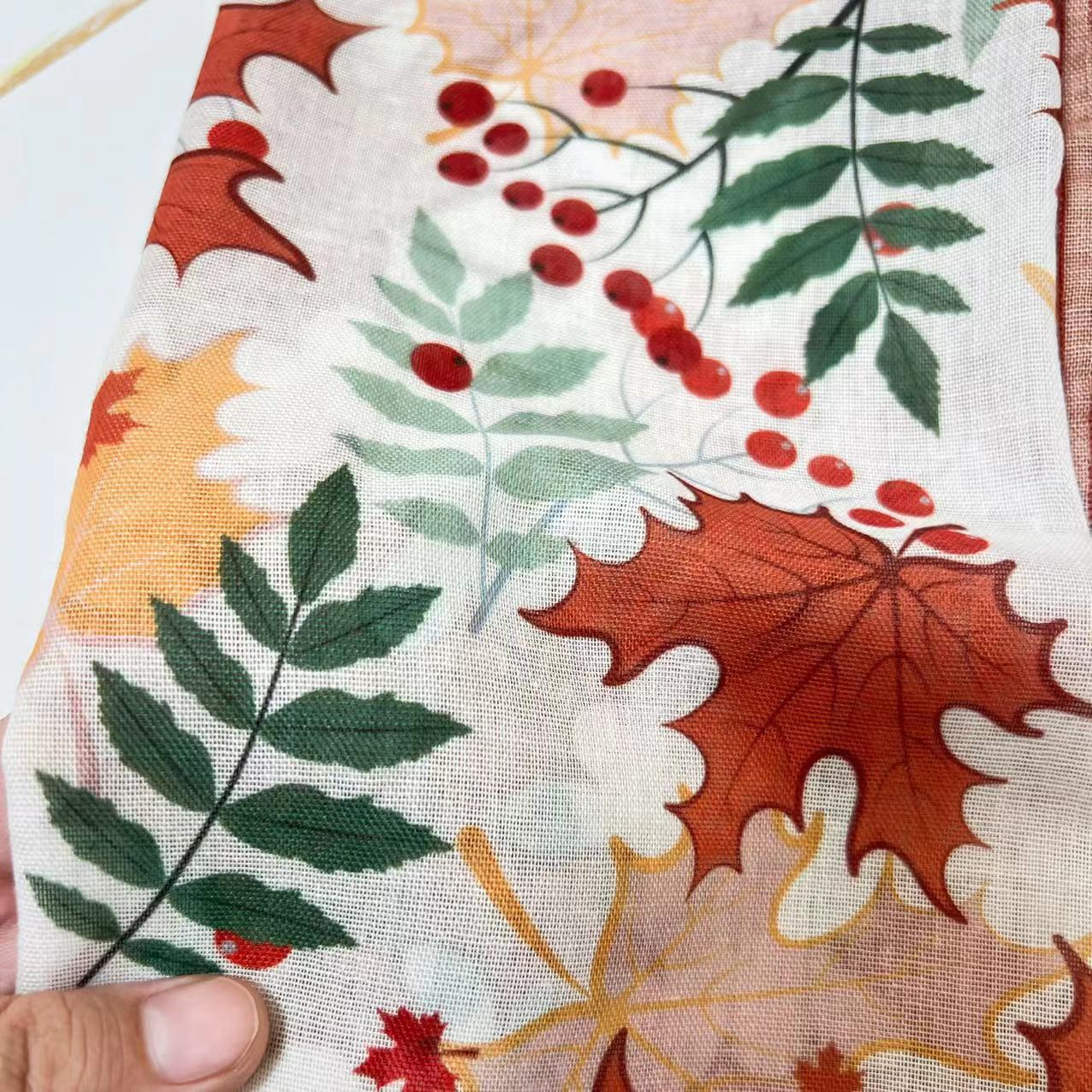 60g Weight Kerchief Classification Daily Occasion cotton and linen Material Flower Pattern Summer Season Women's Gender IG Style Style Women's IG Style Flower Cotton And Linen Kerchief 8