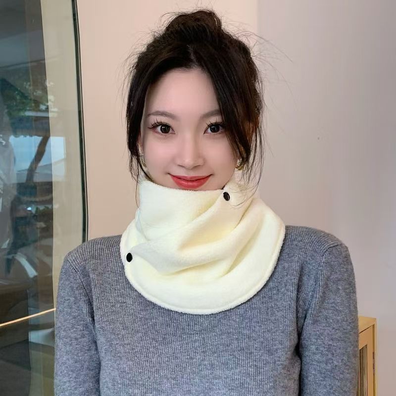 오프화이트(더블버튼 폴라 플리스 스카프)