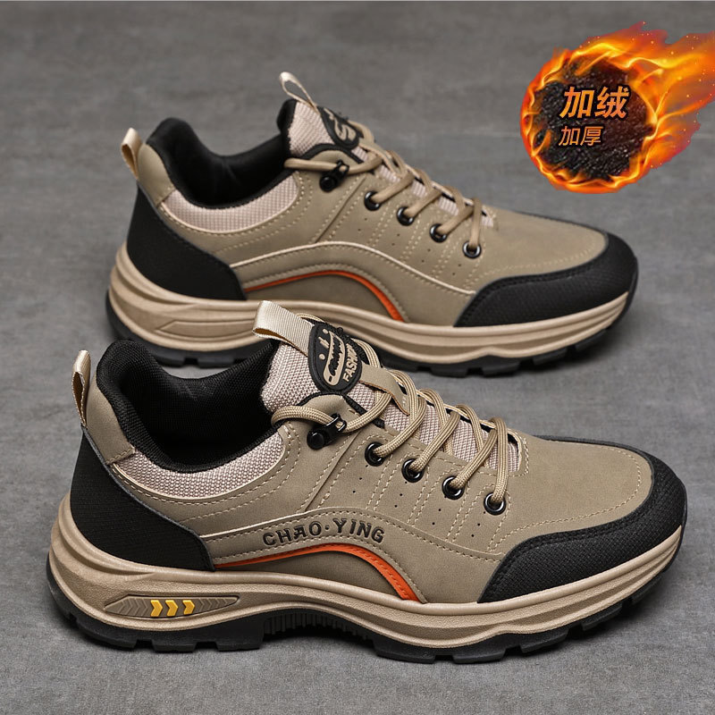 Men's Shoes Autumn Versatile Trendy Men's Sports Shoes Outdoor Hiking Soft Sole Lace-Up Shoes Student Running Shoes Men's Models