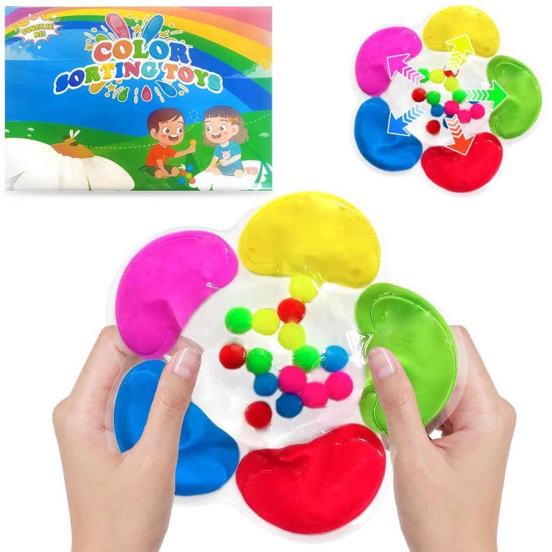 Cross-Border New Product: Infant and Toddler Educational Toys with Colorful Color Classification, Press-And-Relieve Features, Tactile Grip, and Fun Squeeze Toys