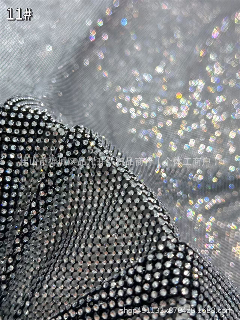 Fabricantes de tela de diamante caliente de alta densidad de 6 imitación de diamante australiano moda cena espectáculo de fiesta vestido de tela