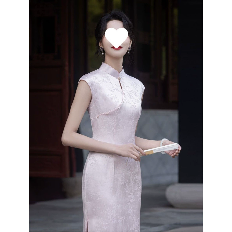 Стильное китайское платье без рукавов для помолвки, летнее платье для невесты, свадебное платье для тоста
