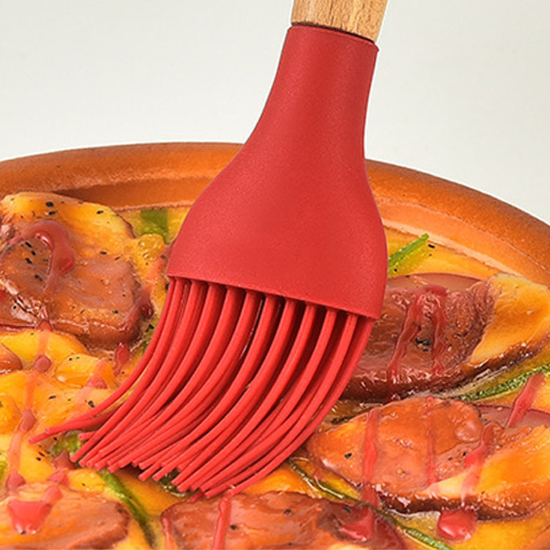 cepillo de silicona cepillo de madera cepillo de horneado cepillo de barbacoa cepillo de cocina cepillo de cocina frito asado escoba de aceite