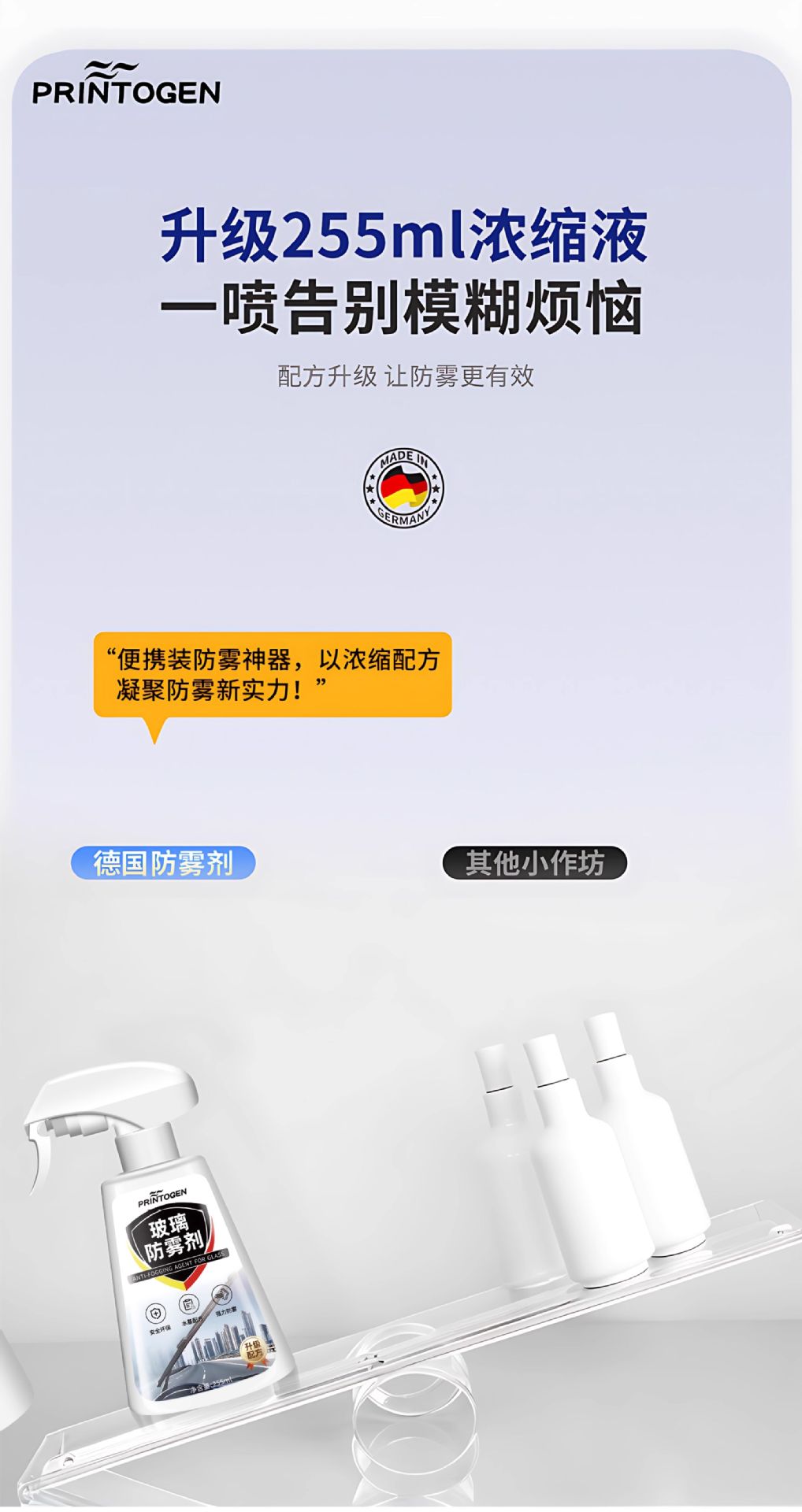 Anti-Fog Spray for Car Windshield Window