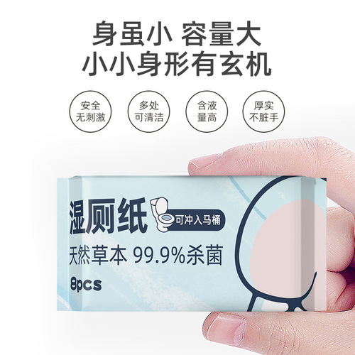 Mini wet toilet paper portable portable butt wipes flushable toilet wipes private parts antibacterial wipes manufacturer wholesale