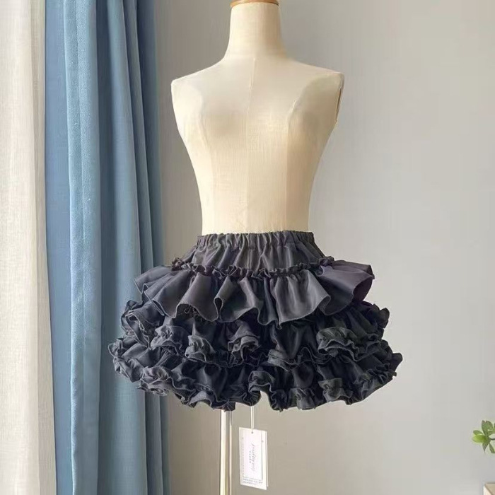 芭蕾风蓬蓬蛋糕裙女装夏季新款设计感松紧高腰显瘦防走光A字短裙|undefined