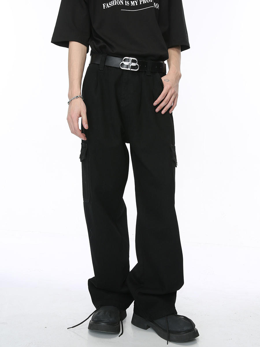 Mtlclothes ropa de Hombre | 2024 cuatro estaciones nuevo estilo coreano suelta recta americana Workwear jeans hombres