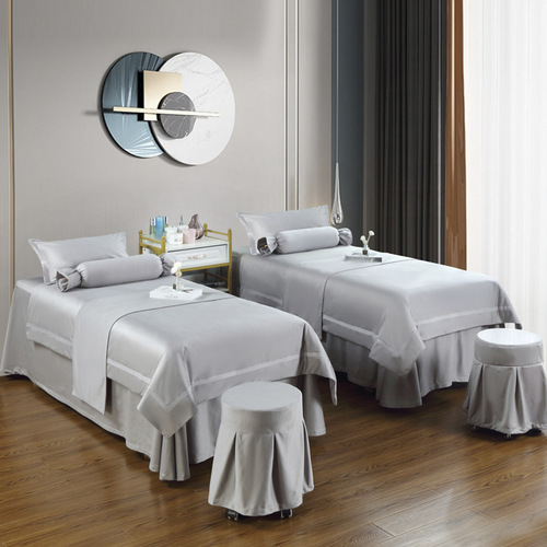 New beauty bedspread set of four pieces, beauty salon body care massage hair washing bedspread, ear cleaning head therapy bedspread, printed logo