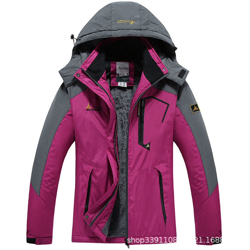 Invierno al aire libre de los hombres más tamaño chaqueta forrada de lana de las mujeres engrosada a prueba de viento resistente al frío cálido montañismo ropa de pesca hombres