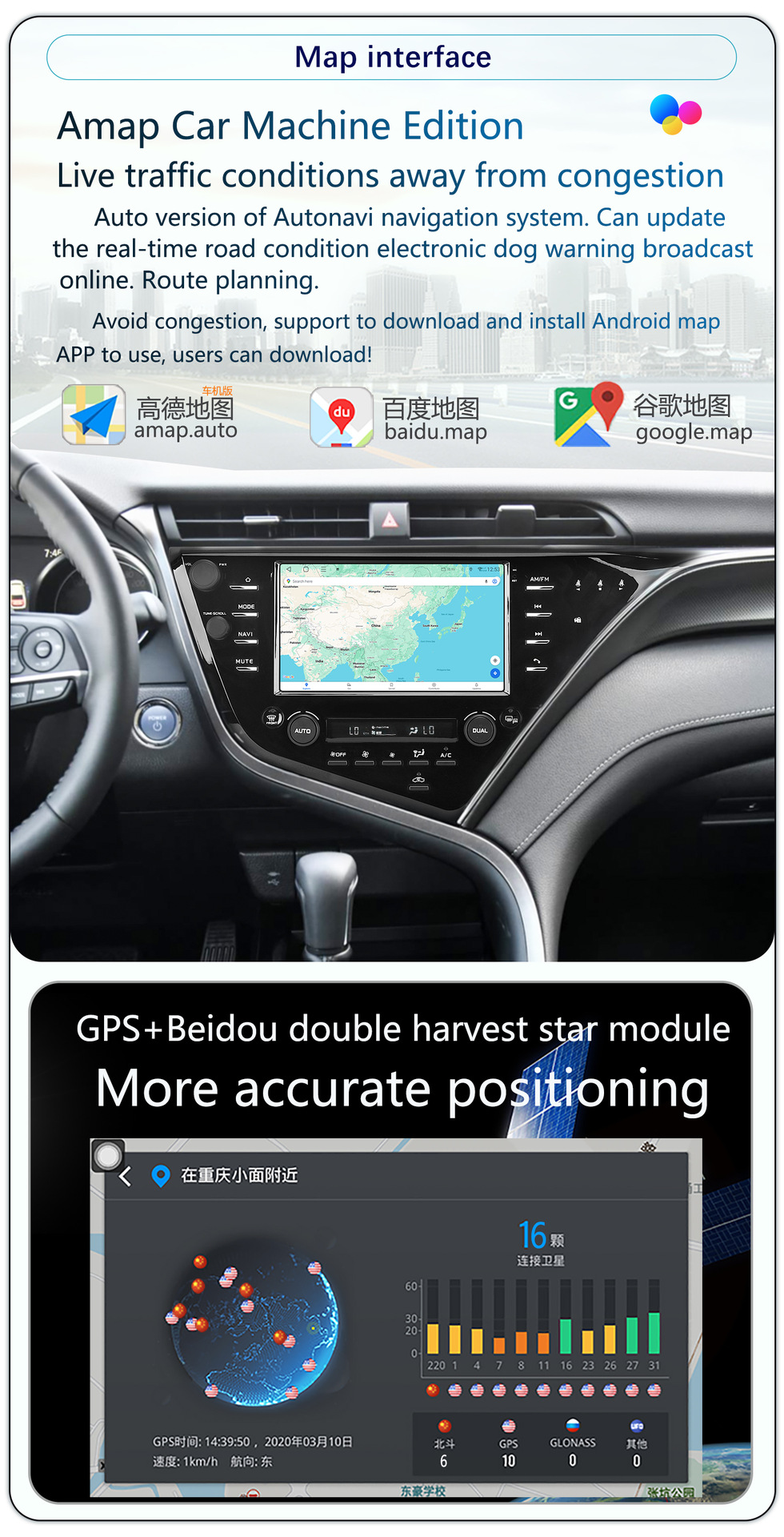 Suitable for 9-Inch 18-19 Model Toyota Camry Wireless Carplay Car Navigation 360 Panoramic All-In-One Machine