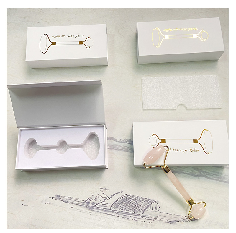 Nokta Rosen Quarz Jade Zylinder Verpackungsbox mit Magnet magnetisches Absorptionsbuch-förmige Box Jade Schabeplatte Set mit Deckel Geschenkbox