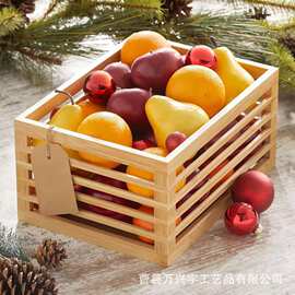 跨境竹制橱柜架收纳框厨房镂空果蔬简易收纳篮桌面杂物整理盒家用