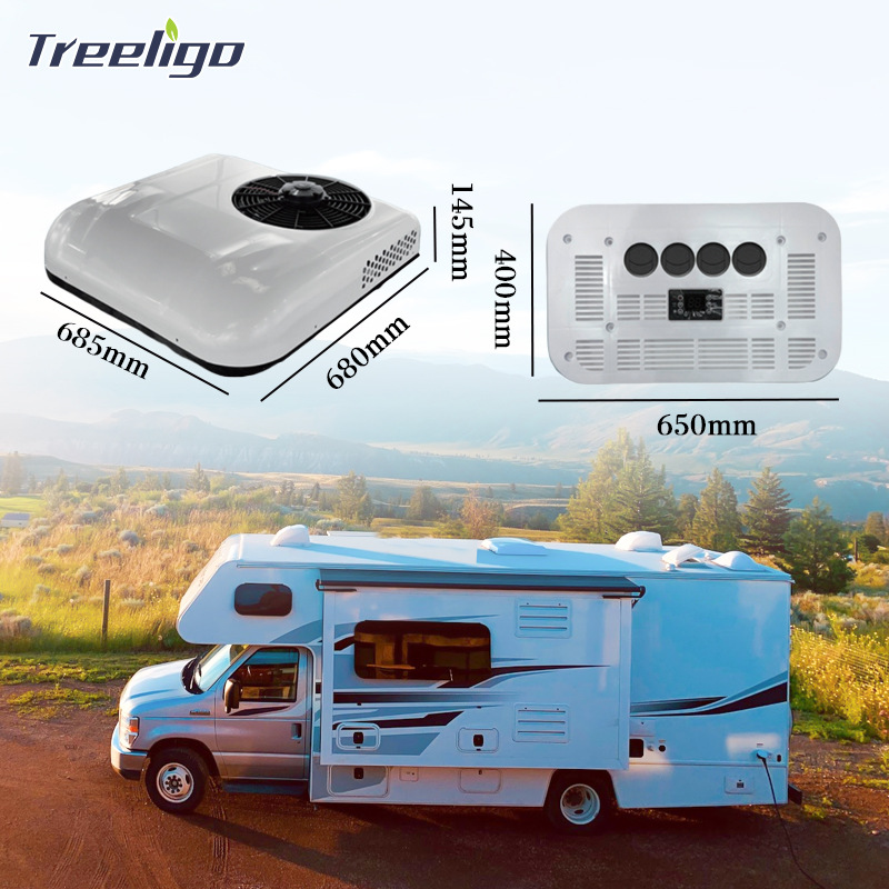 Treeligo camión camión ligero estacionamiento especial aire acondicionado todo en uno 24v refrigeración inteligente inversor 12v coche aire acondicionado