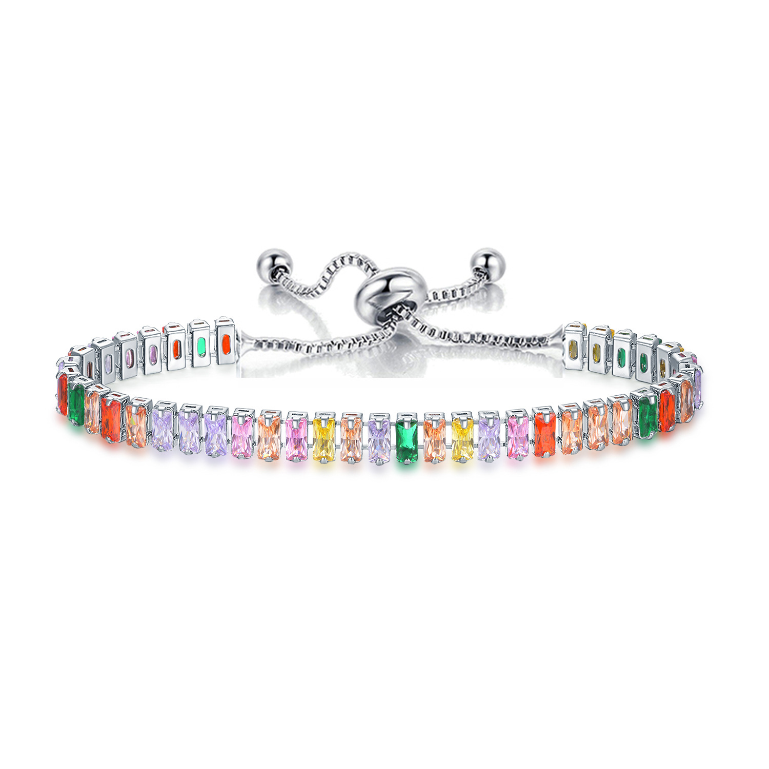 Simple Style Geometric Copper Inlay Zircon Bracelets