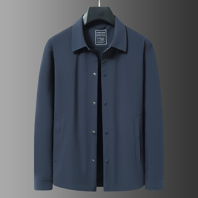 Fat brother 2025 plus size men's casual jacket youth fashion lapel thin men's coat breathable business men's clothing