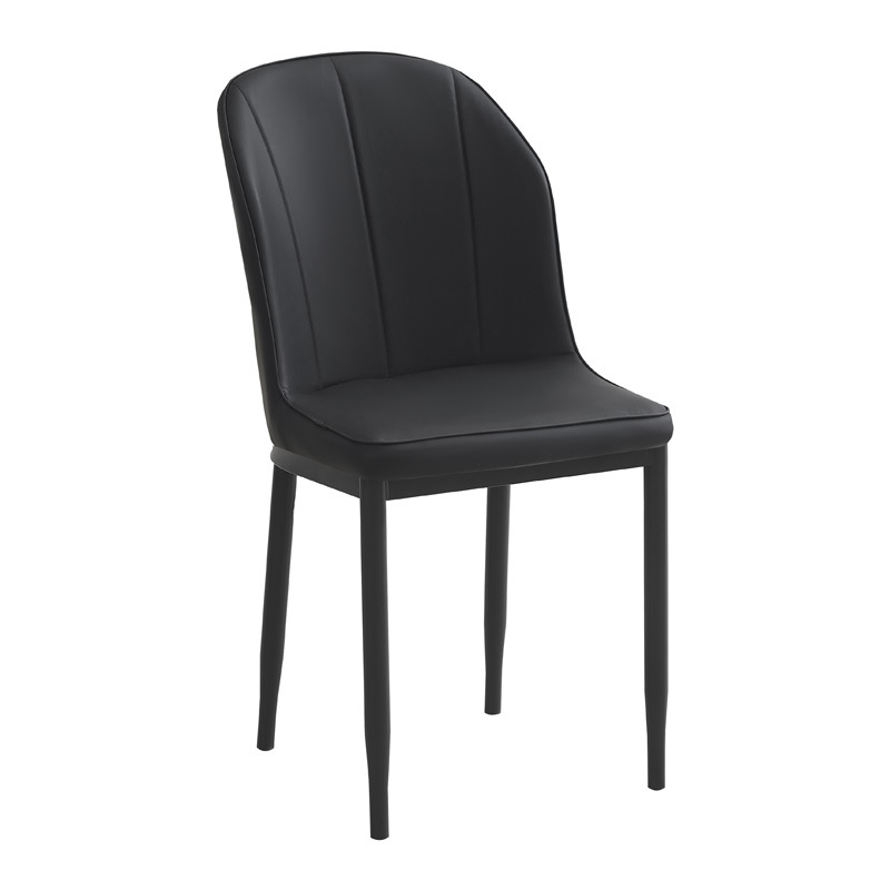Silla de respaldo simple moderna silla de cuero silla de ocio silla de comedor de paquete suave silla de negociación silla de comedor de tres filas