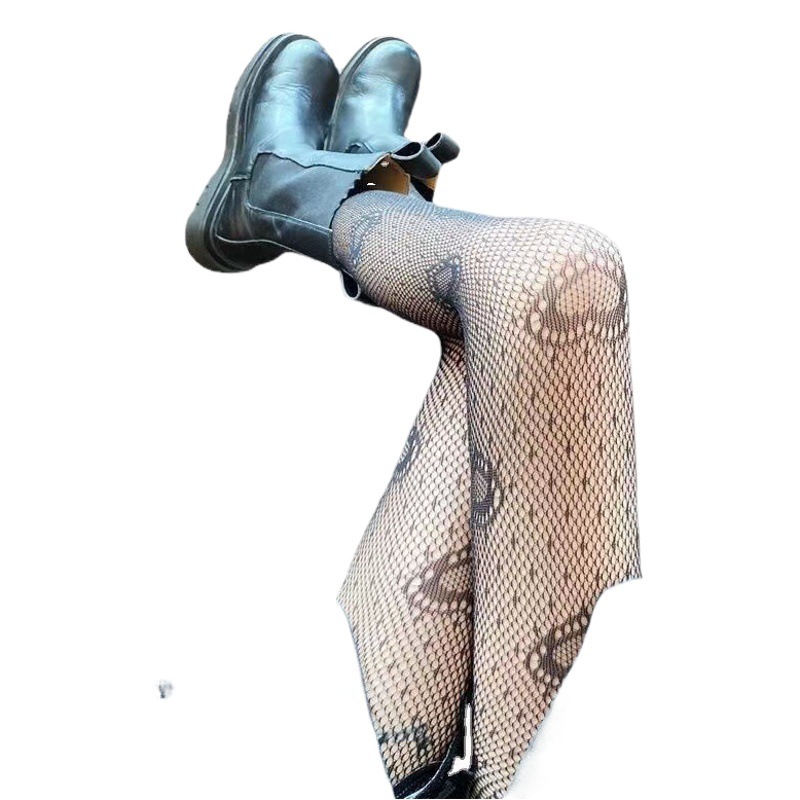 Jeans calcetines de rejilla ahuecados verano fino JK popular seda negra anti-enganche uniforme de mujer estilo coreano todo partido pantimedias