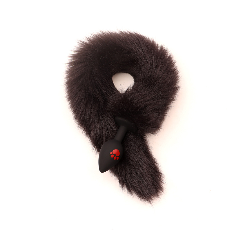 Cat Claw Anal Plug with 40 cm Fox Tail and Pink Bow — detail image 12