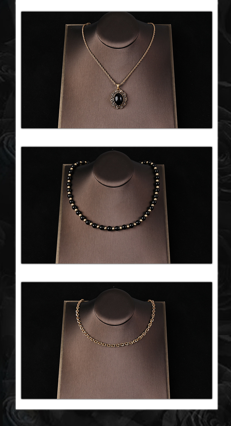 Qingdao – bijoux mi-anciens en dentelle multicolore, collier de perles, boucles d'oreilles, texture de luxe légère, costume de bijoux rétro pour femmes_voghion.com