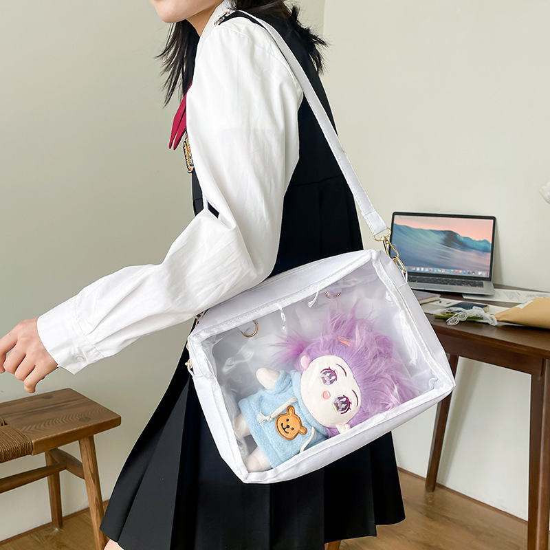 日本の JK パインバッグ透明ガールバッグアニメ漫画子供バッグ学生バッグショルダーバッグソフトガールバッグ|undefined