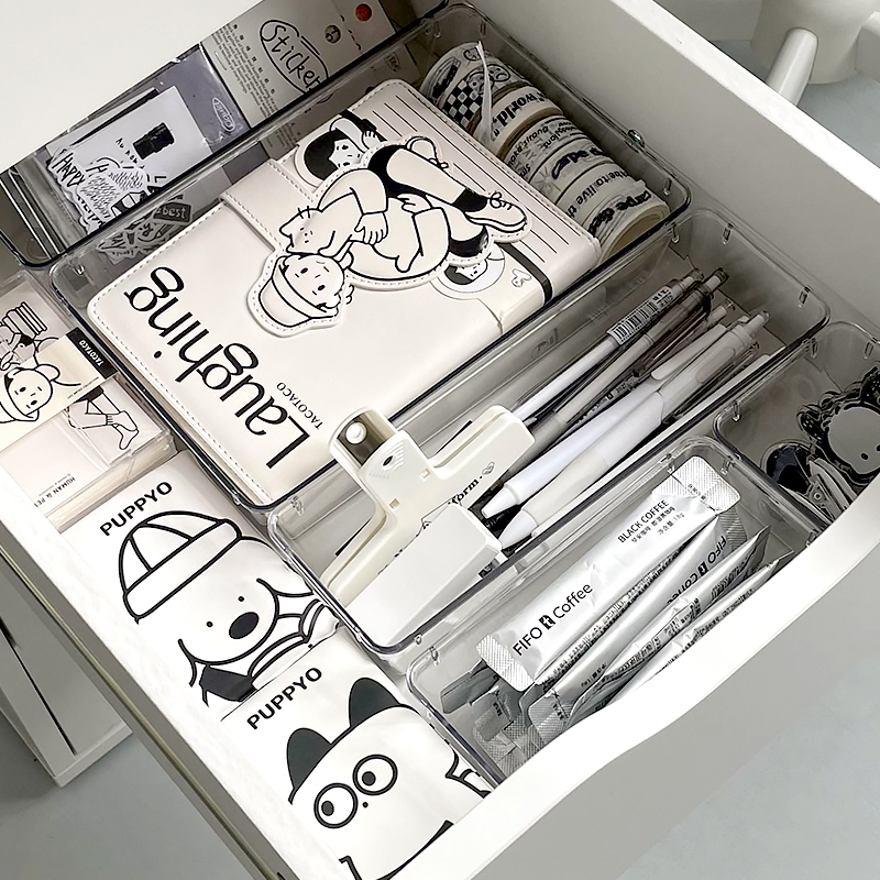 Cajón de almacenamiento al por mayor caja de almacenamiento de cosméticos dividida tablero de acabado bandeja de sombra de ojos caja de artículos de tocador incorporada