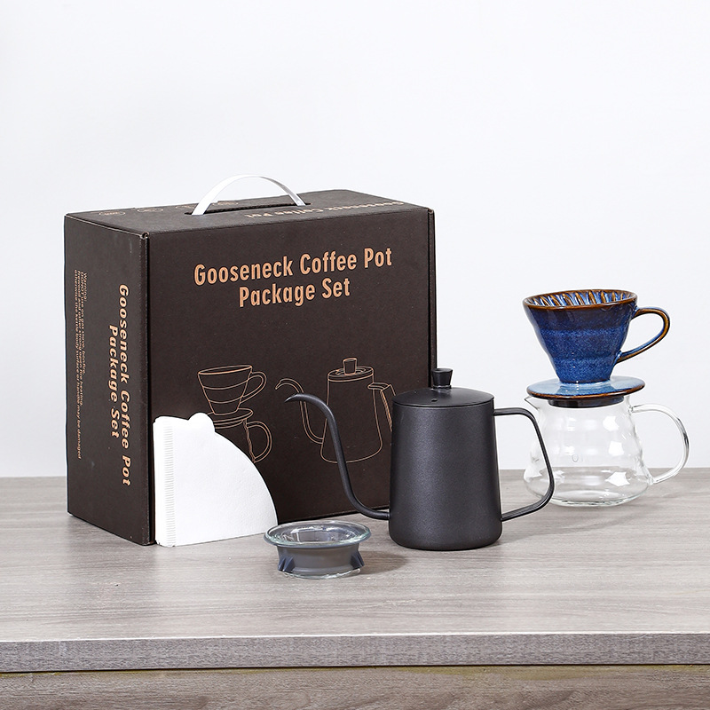 Seleccione estrictamente el conjunto de cafetera de cafetera de cafetera de goteo de estilo americano combinación de taza de filtro de cafetera de cafetera 304 días de regalo de negocios