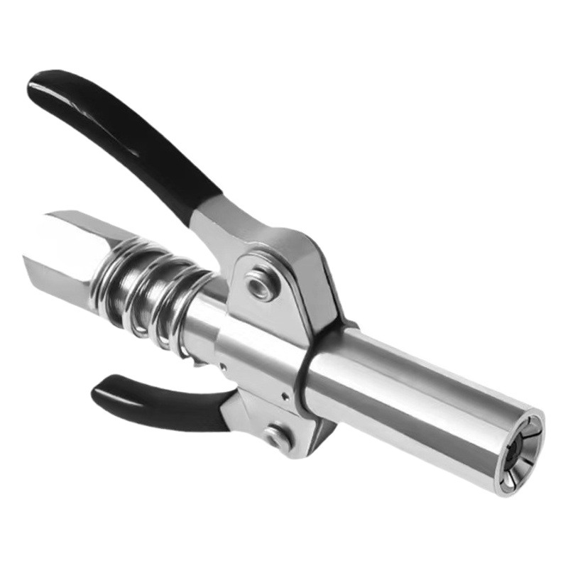 Boquilla de grasa manual eléctrica de cabeza de mantequilla de estilo nuevo Doble mango de bloqueo de engranaje tipo abrazadera de aceite de alta presión boquilla de grasa