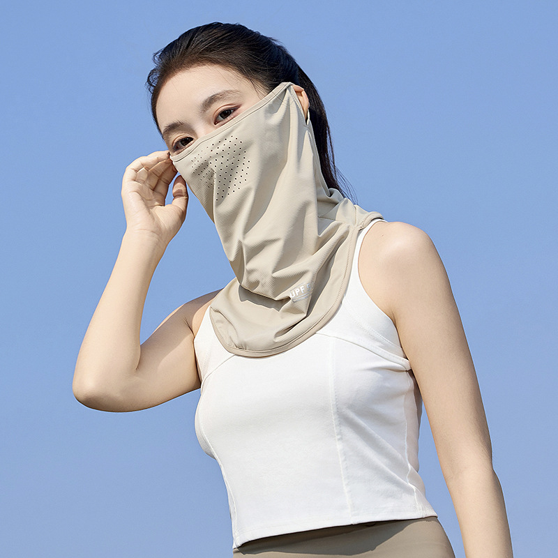 Máscara de protección solar de seda de hielo para hombres y mujeres con capucha de ciclismo ultravioleta en toda la cara, cuello, máscara, velo, máscara facial para conducir