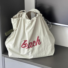 2025新款潮抽绳帆布包ins日系托特包通勤手提袋单肩包大容量女包