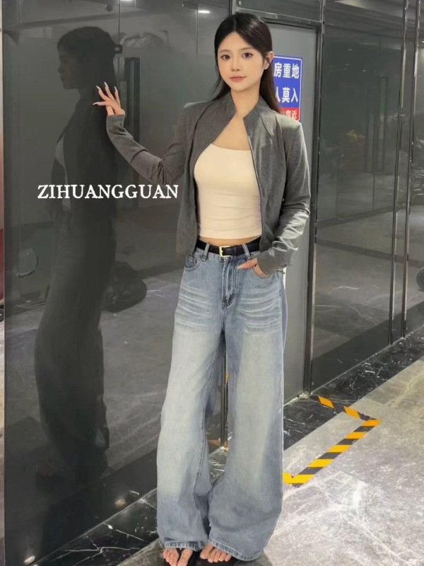 韩版拉链半高领显瘦短外套女2025春夏新款气质百搭修身长袖T恤|undefined
