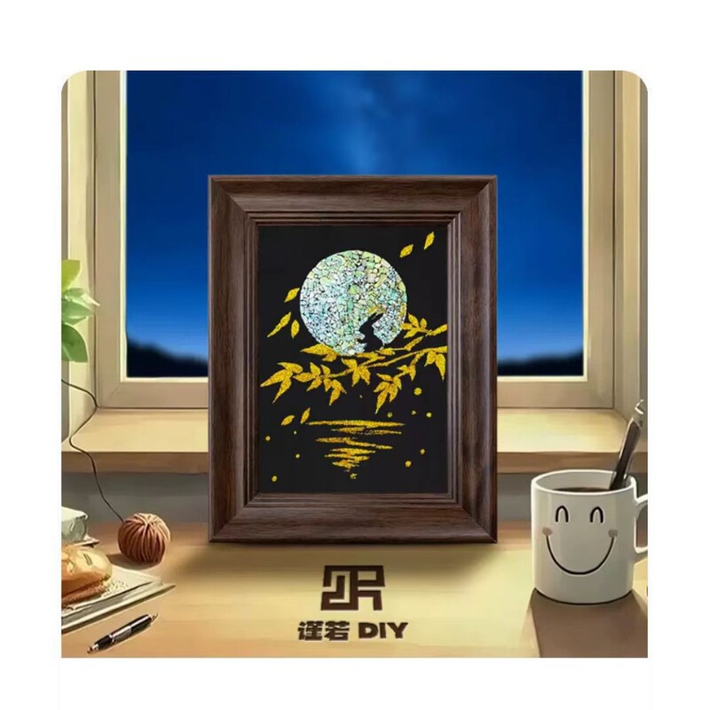 非遗蝴蝶diy螺钿画材料包手工暖场中国风节日团建相框装饰画礼物|undefined