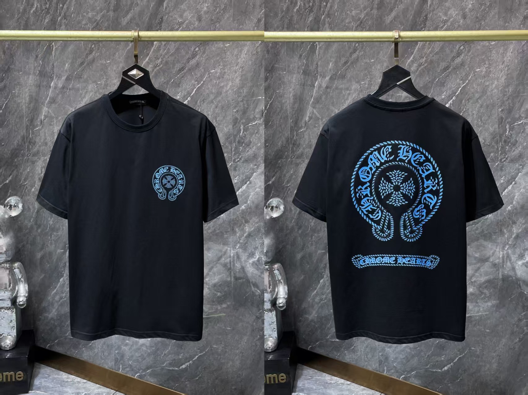 Chrome Heart 24 nuevo Crocodile de verano de moda europea y americana camiseta de manga corta para hombres y mujeres
