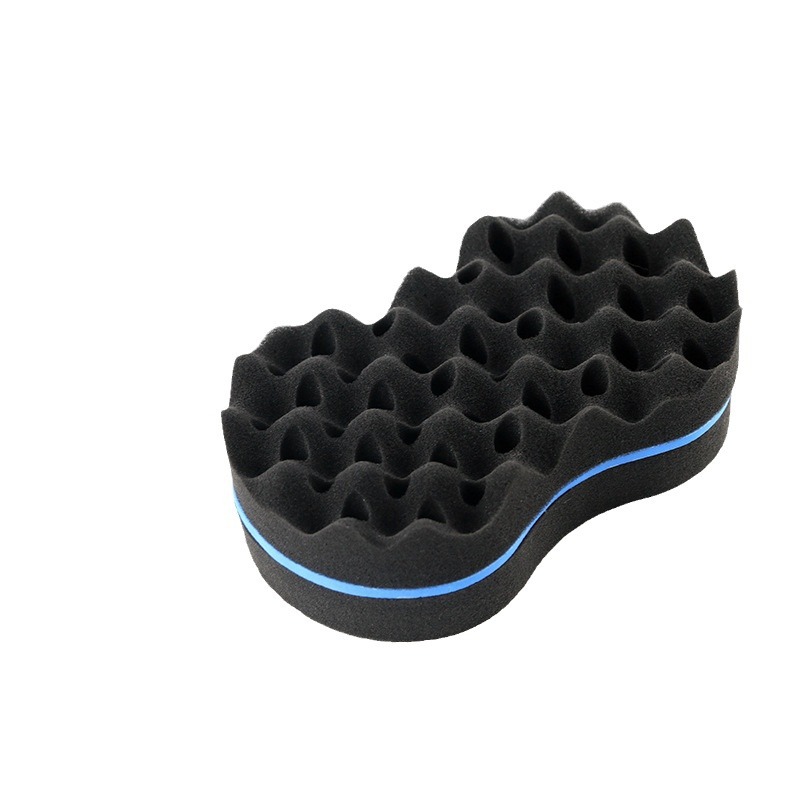 Pelo rizado, Perm. Esponja de peluquería cepillo de esponja grande de doble cara de doble uso. Herramienta de esponja de Perm de pelo largo corto