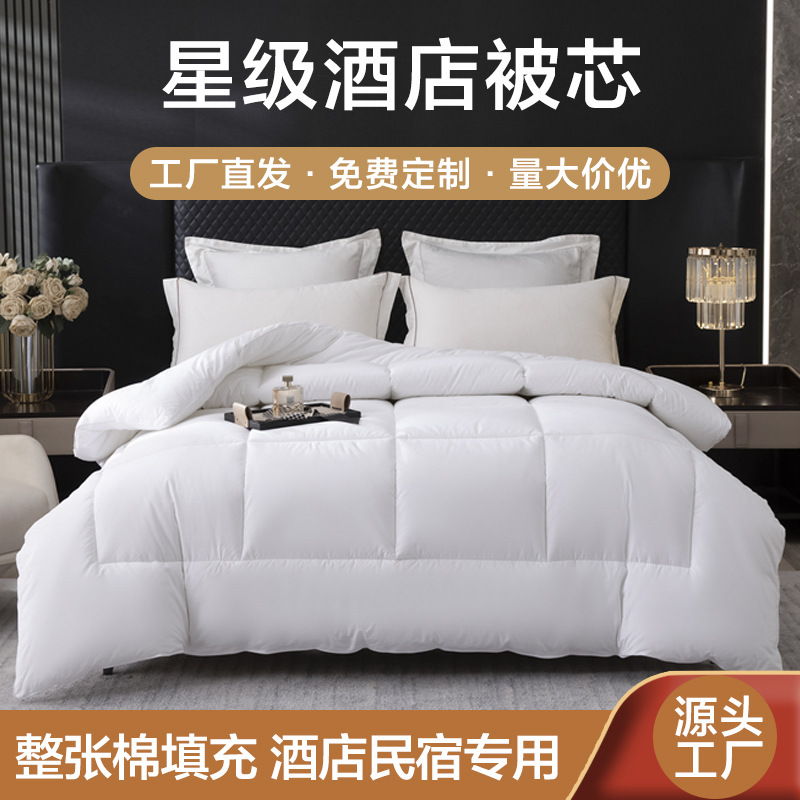 Hotel Bedding Pure Cotton Anti-Feather Quilt Core Four-Season Quilt Winter Thickened Brushed Feather Velvet Quilt