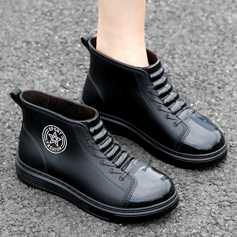 Новая короткая водонепроницаемая обувь женская дождевая обувь для повышения воды сапоги низкая труба износостойкие нескользящие дождевые сапоги корейские студенты внешней торговли