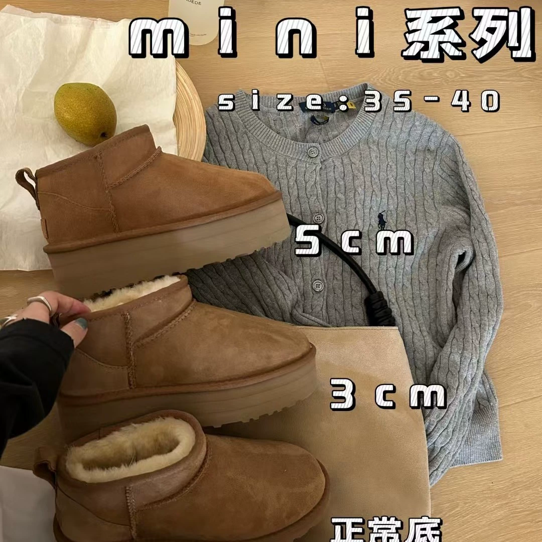 Ботинки Henan Sangpo, короткие мини-ботинки из кожи и меха, в стиле Чжоу Дунью, мини-ботинки на толстой подошве из коровьей кожи.