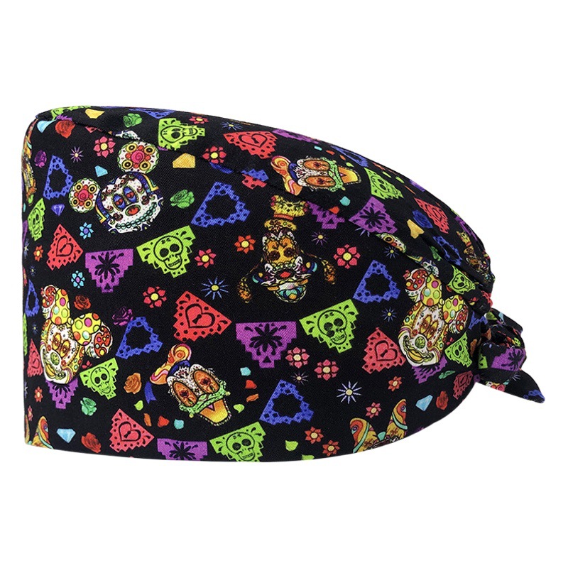 Venta caliente de Europa y América Mickey casquillo de la enfermera médico tapa de impresión de algodón puro sombrero de trabajo de exportación de comercio exterior en la acción al por mayor