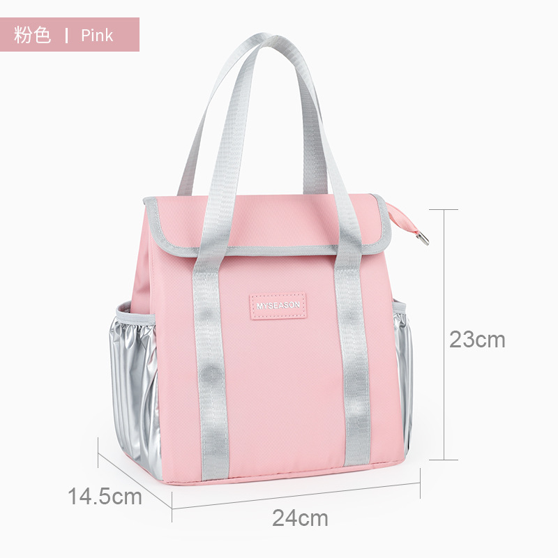 Nueva bolsa de aislamiento térmico portátil de gran capacidad con película de aluminio gruesa bolsa de almuerzo para llevar al trabajo y la escuela bolsa de almuerzo