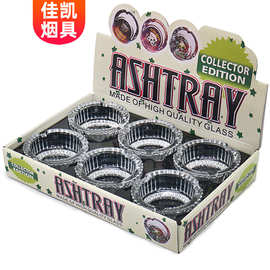可制作广告礼品促销圆形贴纸彩印烟灰缸高白料水晶玻璃烟灰缸批发